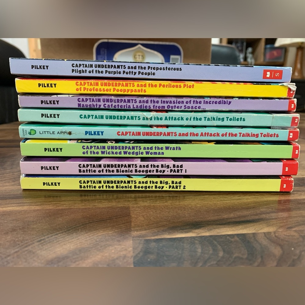 Lot of 8 Captain Underpants Books Paperback Scholastic Young Adult Epic Novels